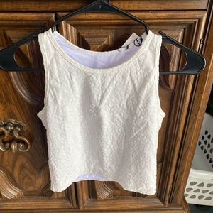 Zyia White Leopard Crop Tank